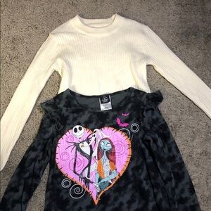 Disney Black and White Halloween Long Sleeve Shirts/Zara